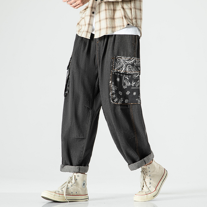 Maddox Paisley Denim Joggers