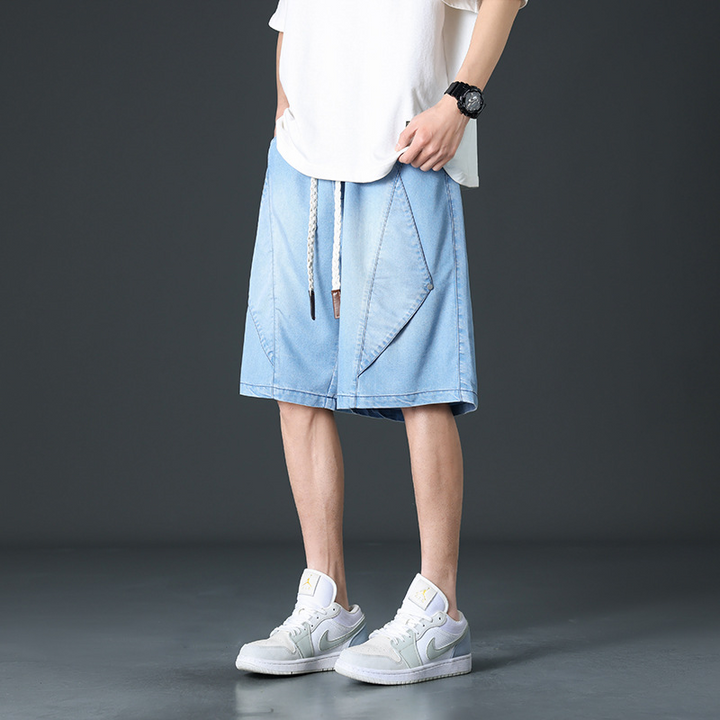 Prism Wide-Leg Denim Shorts