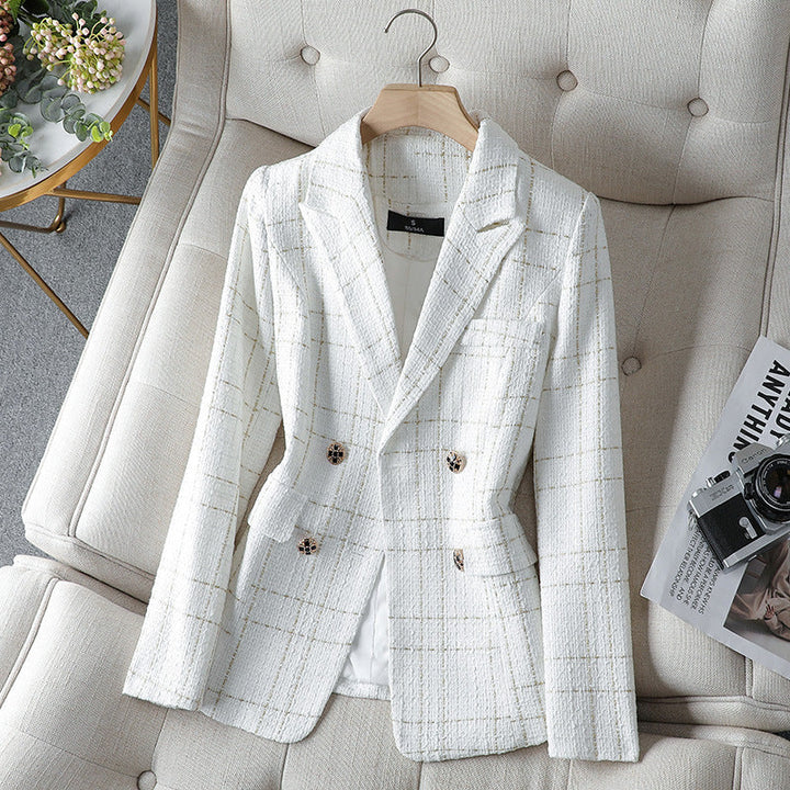 Amira Textured Plaid Blazer