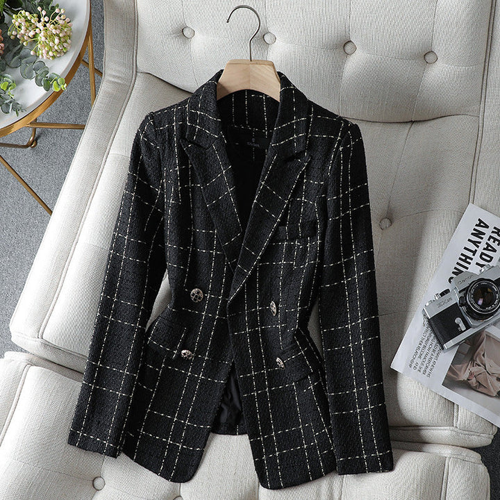 Amira Textured Plaid Blazer