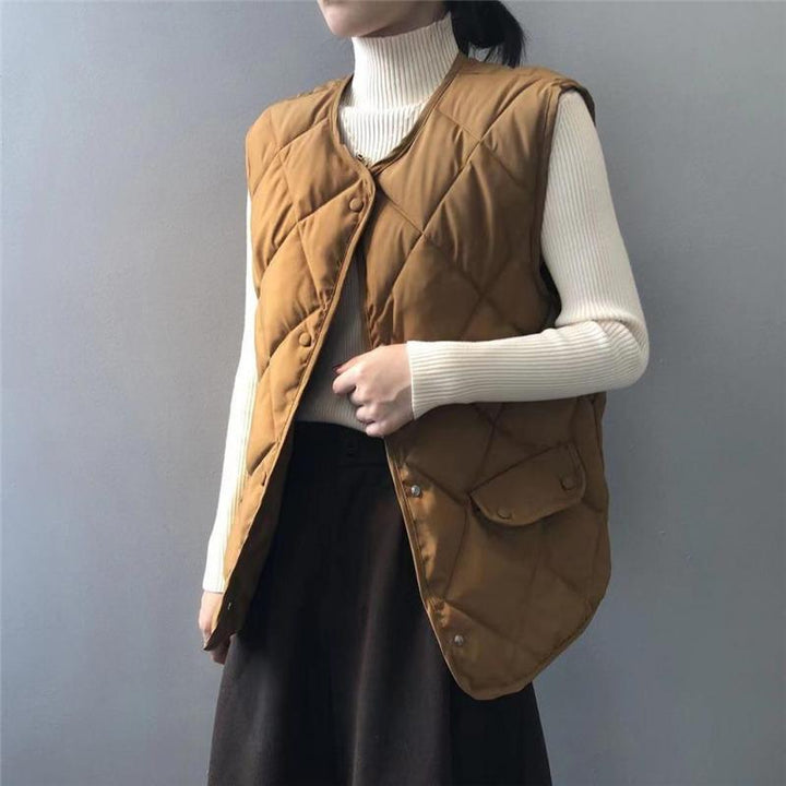 Sable Quilted Bomber Vest
